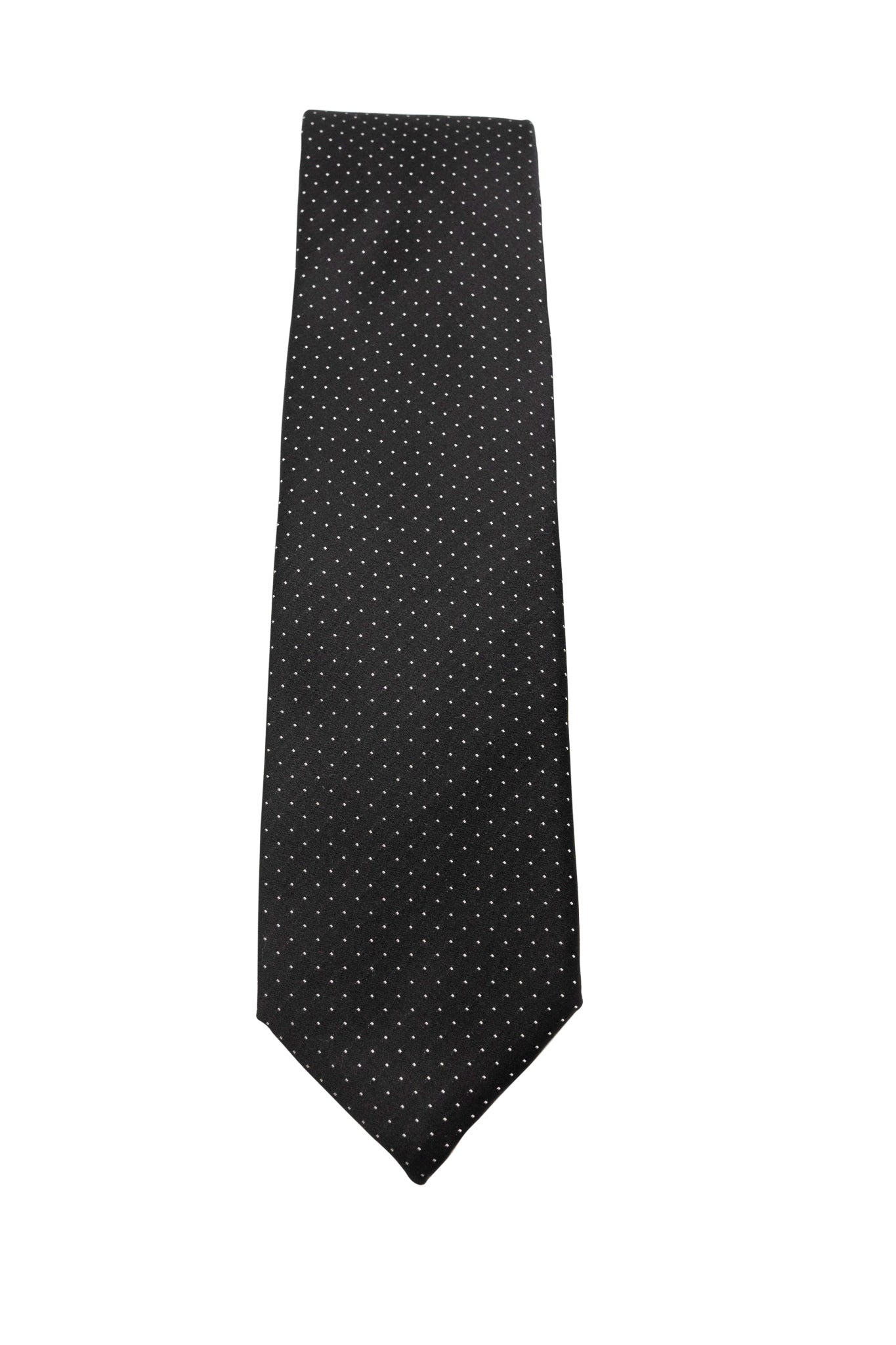 Black & White Dotted Silk Tie