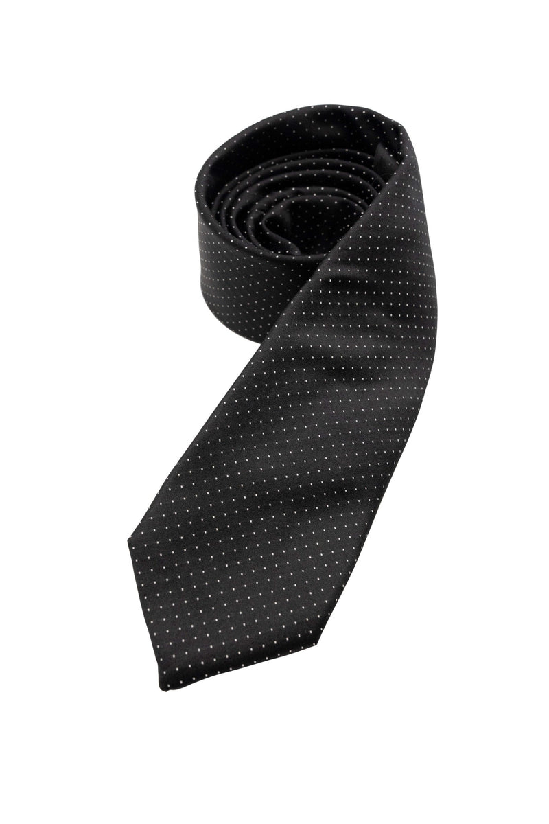 Black & White Dotted Silk Tie
