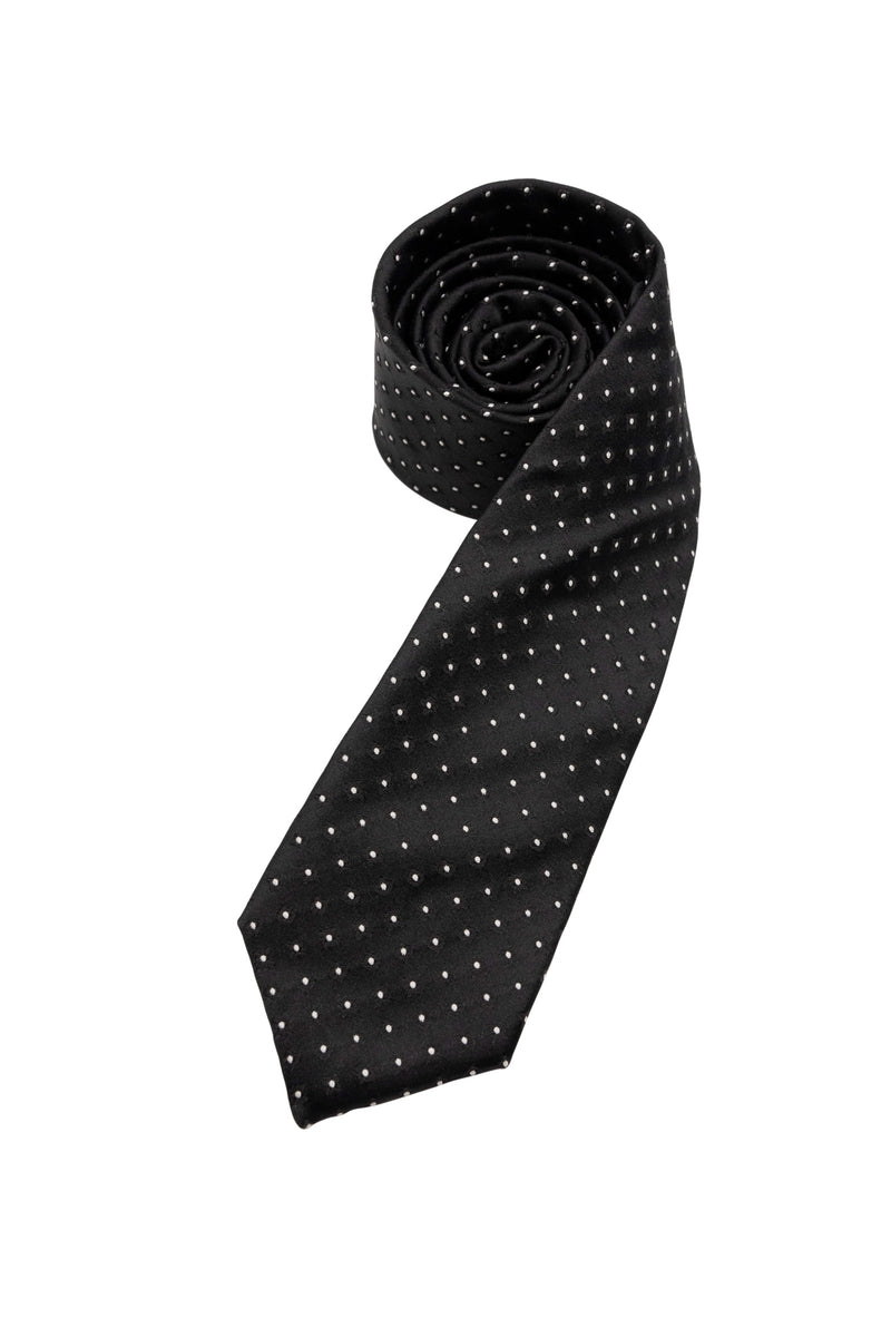 Black & White Floral Silk Tie