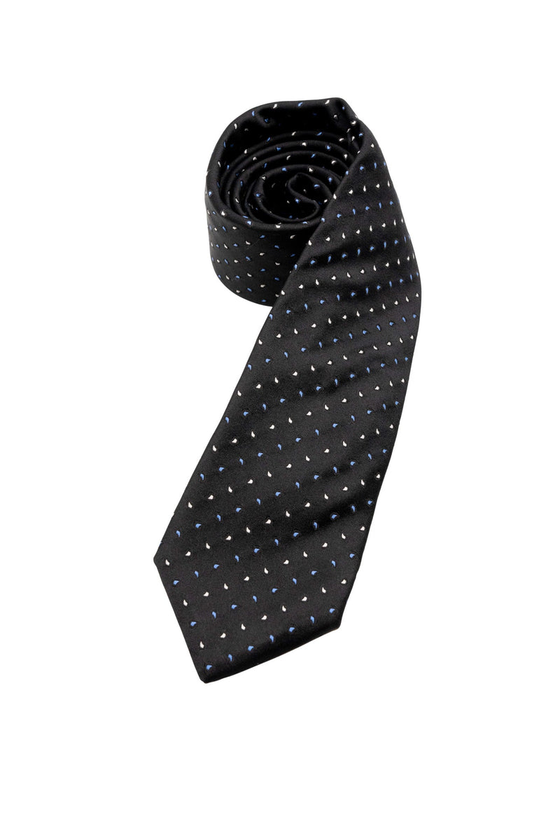 Black Small Paisley Silk Tie