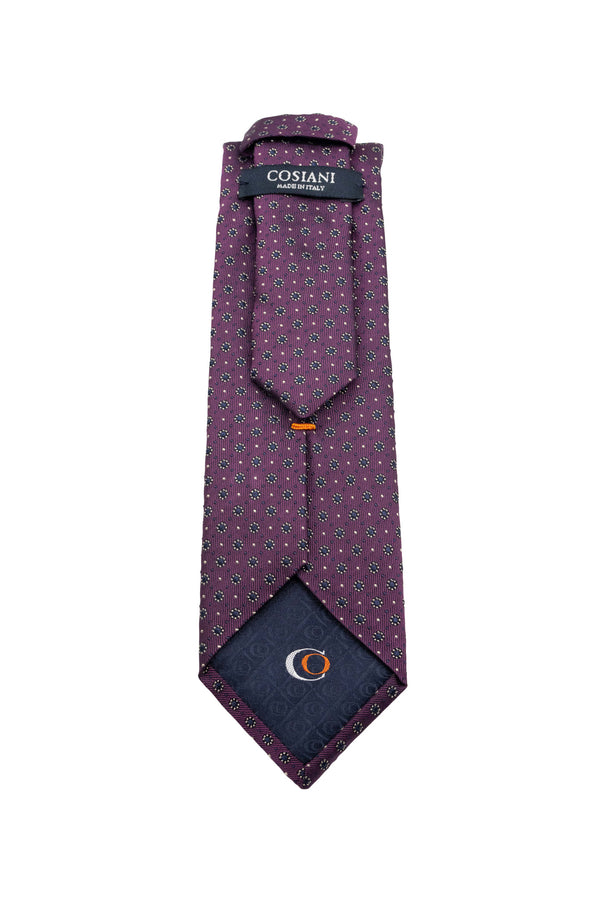 Purple & Navy Circular Silk Tie