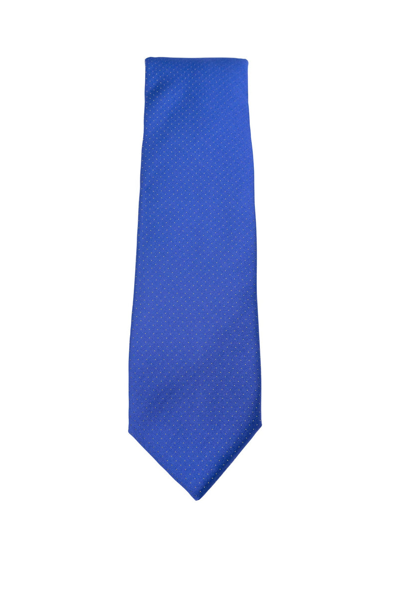 Royal Blue & White Small Dotted Silk Tie