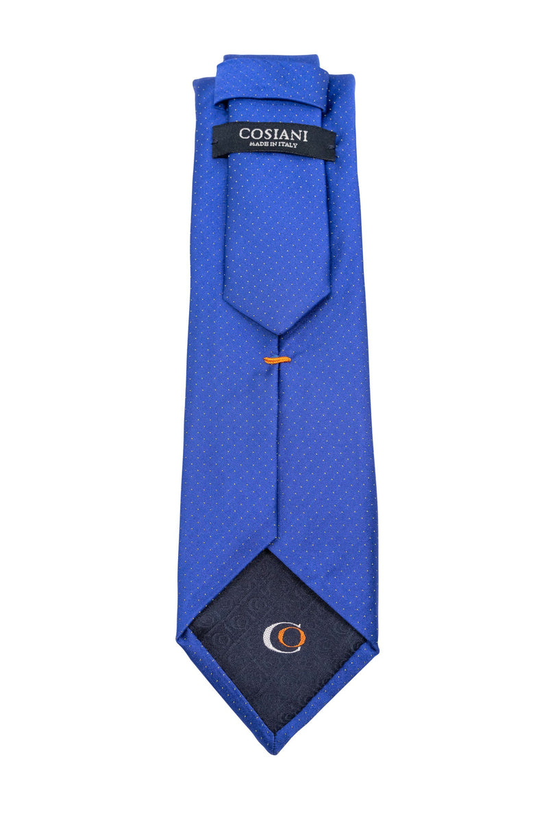 Royal Blue & White Small Dotted Silk Tie