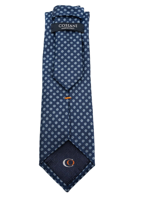 Navy & Powder Blue Floral Silk Tie