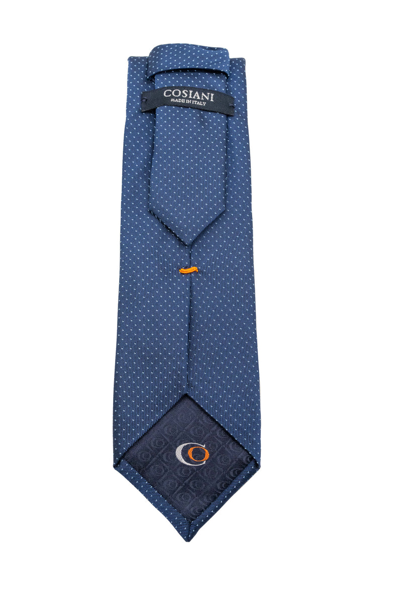 Blue Dotted Silk Tie