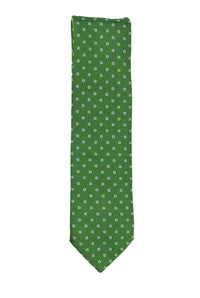 Green & White Squared Silk Tie