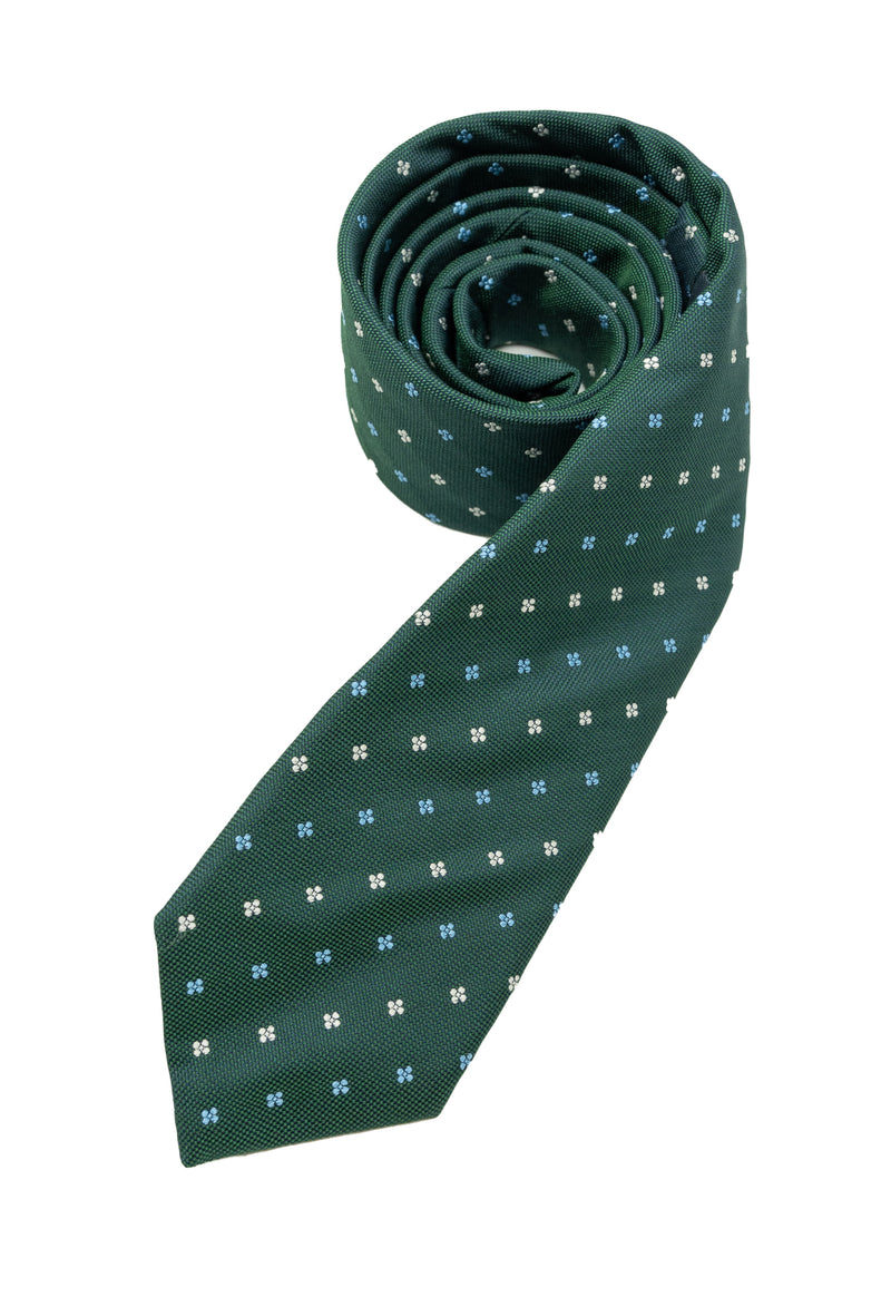 Green & Blue Floral Silk Tie