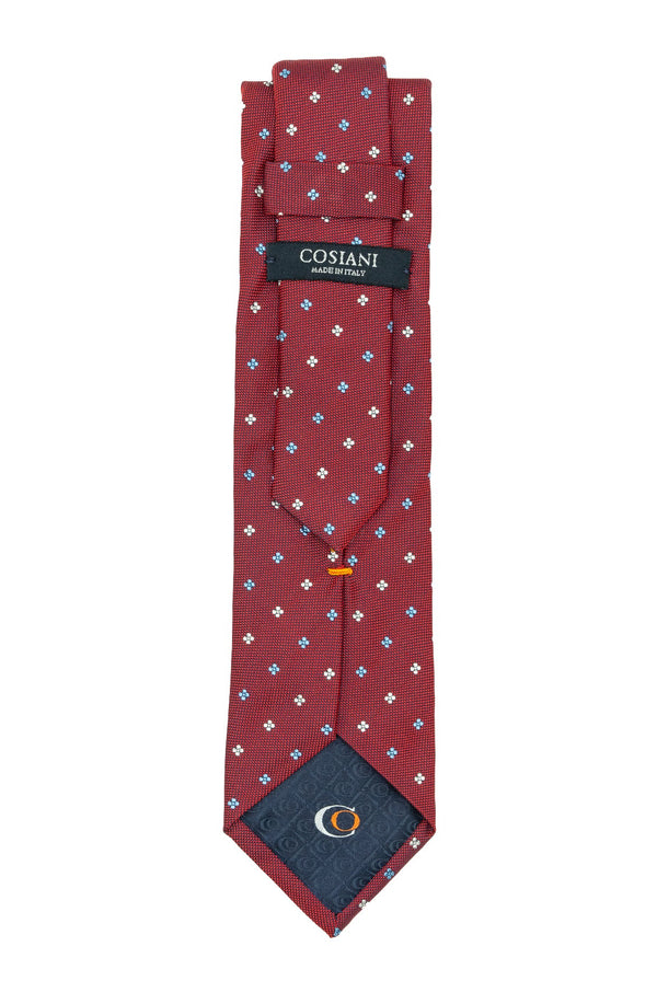 Red & Blue Floral Silk Tie