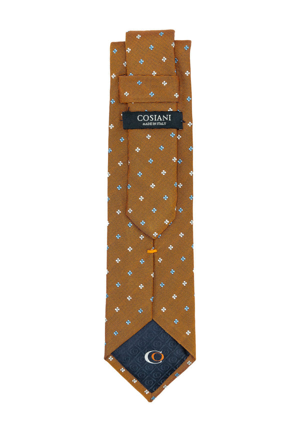 Orange & Blue Floral Silk Tie