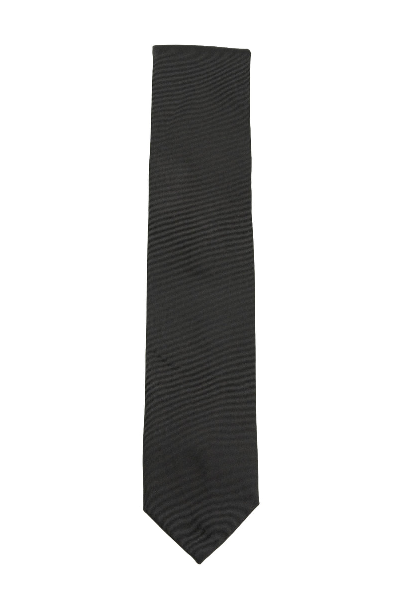 Solid Black Silk Tie