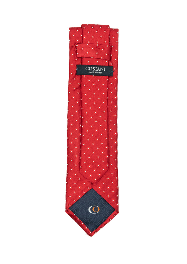 Red & White Floral Silk Tie