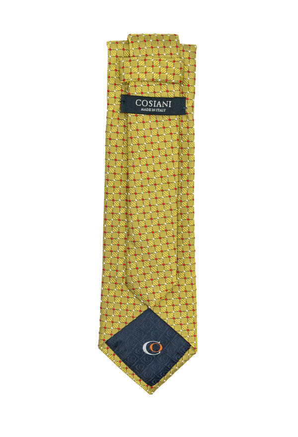 Yellow & Red Dotted Silk Tie