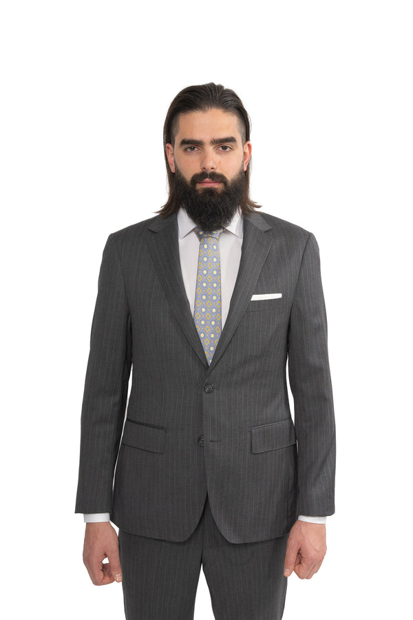 Cosiani Grey Pin Stripe Wool Suit
