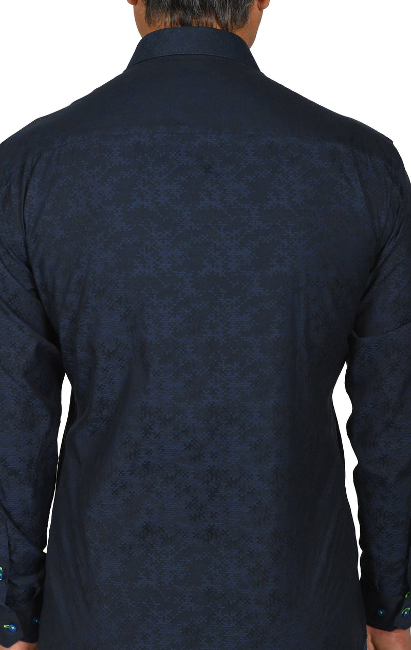 Navy Blue Jax Patterned Shirt