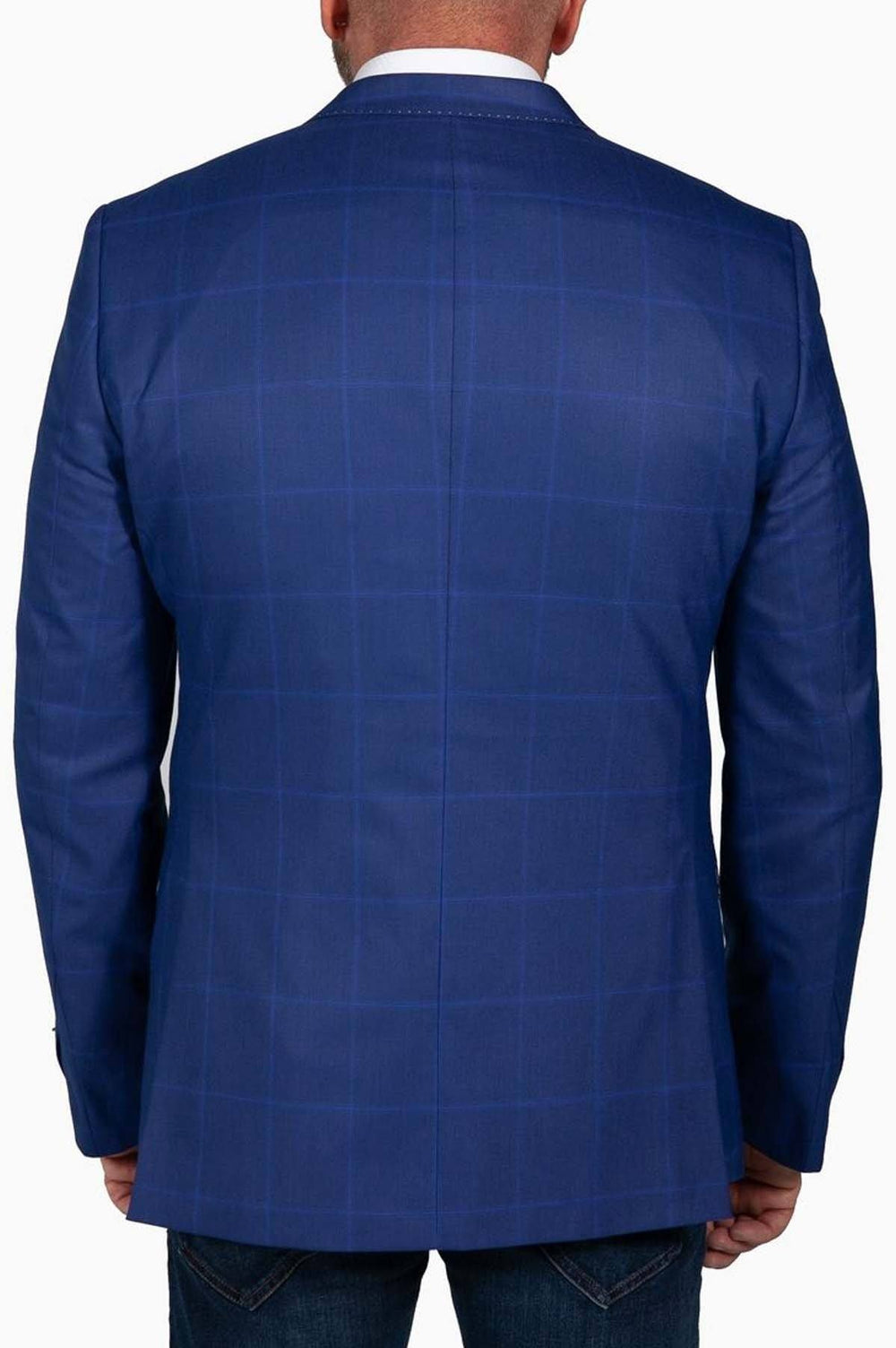cassie's blue dress euphoria Royal Blue Plaid Jacket With White Stitch  Cosiani