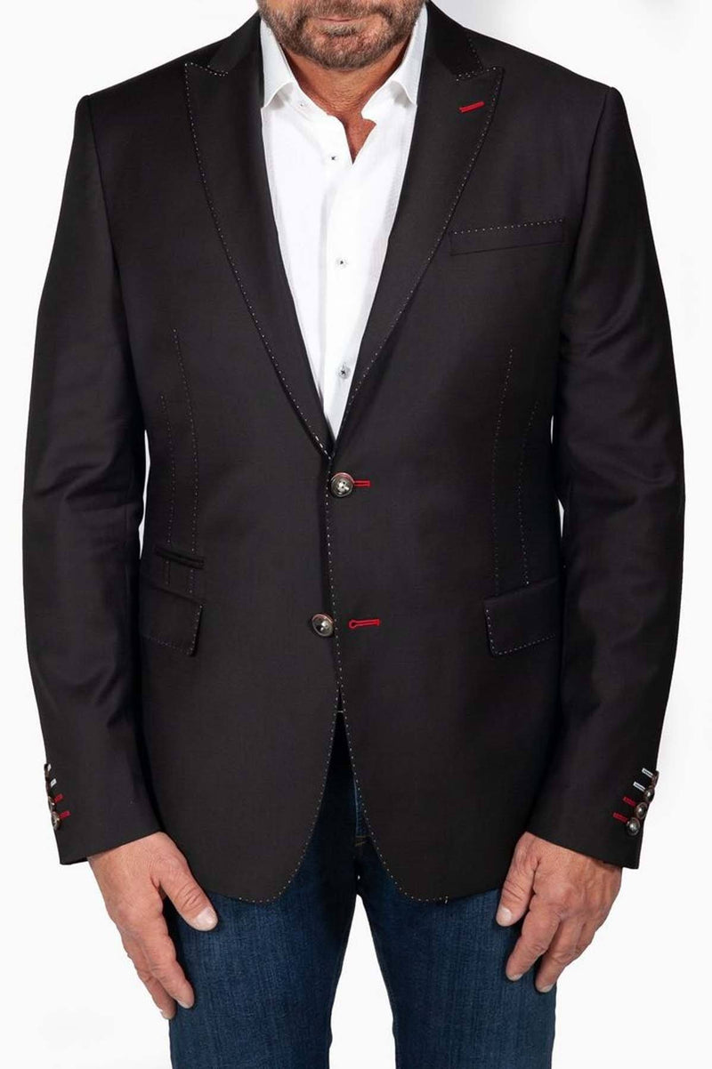 Black Jacket With Red & White Stitch Cosiani Black Jacket With Red & White Stitch Cosiani