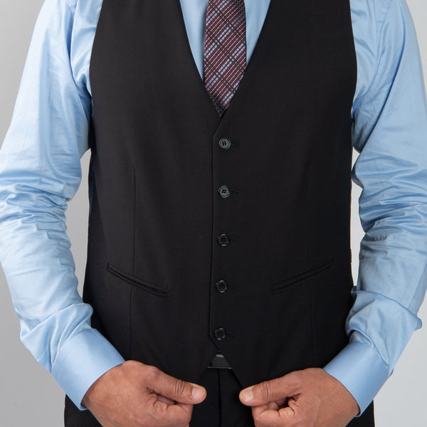 lightweight black summer dress Black Suit Vest main image 1