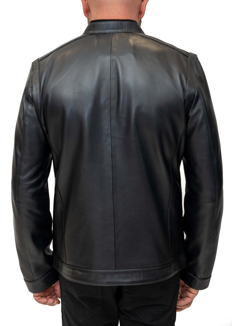Cosiani Luxury Black Chess Leather Jacket