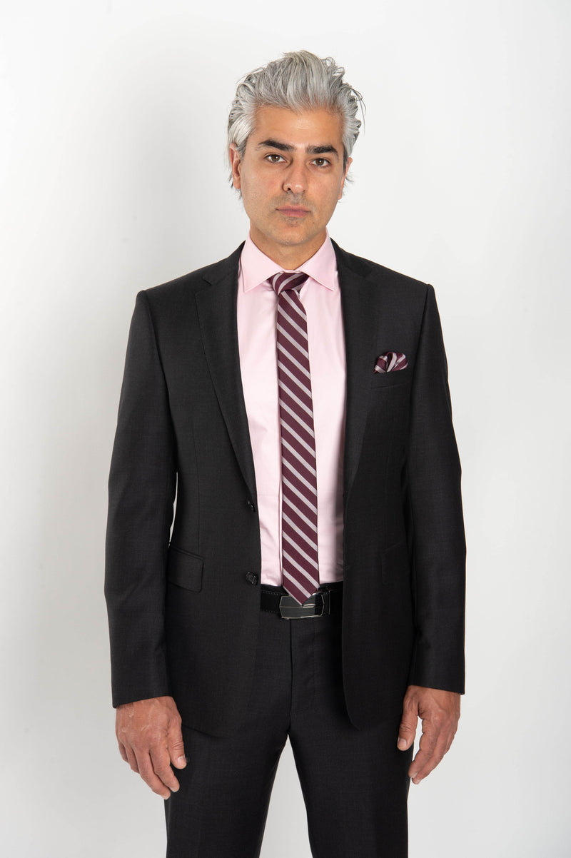 Cosiani Charcoal Slim Fit Wool Cashmere Suit