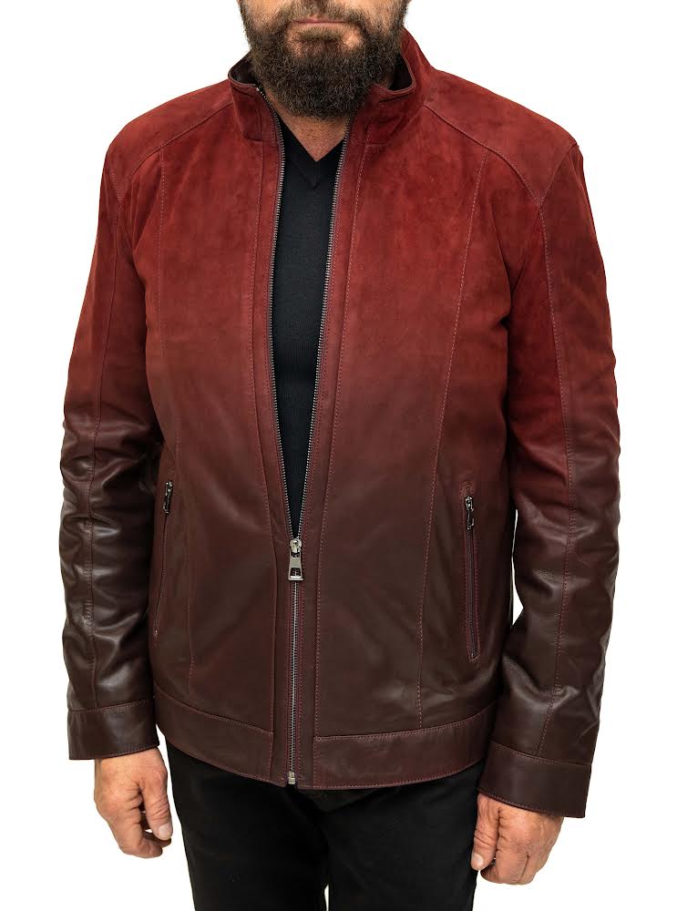 Cosiani Burgundy Gradient Leather Jacket