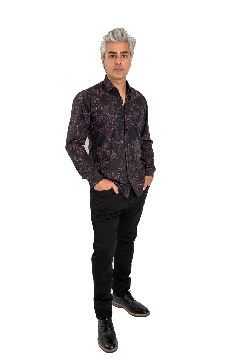 Exotic Black & Burgundy Shirt Cosiani Exotic Black & Burgundy Shirt Cosiani