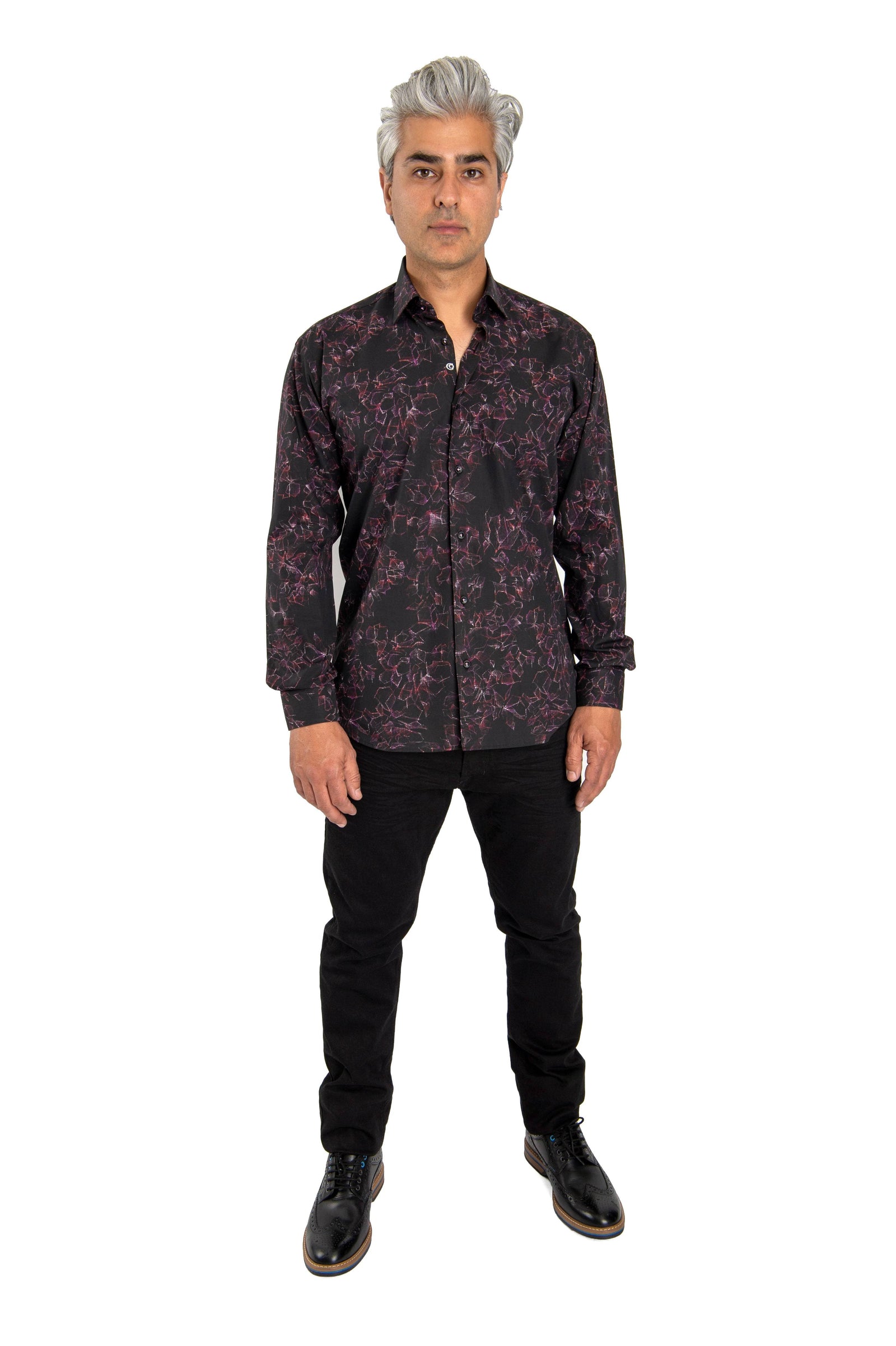 Exotic Black & Burgundy Shirt – Cosiani